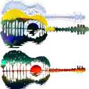 Sunset Guitar Resin Molds, Abstract Guitar Silicone Molds for Resin Casting, Epoxy Resin Molds for Musical Accessories, DIY Modern Music Home Living Room Art Wall Decor Crafts