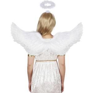 Sunboom Angel Wings Adult White Wings Black Angel Wings Feather Wings for Kids Girls Costume Rainbow Angel Wings Women (Small 24 x 12.2 inches)