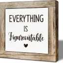 Inspirational Wood Sign, Positive Home Decor for Bedroom Living Room, Office Tabletop Decor, Meeting Room Decors, Farmhouse Table Shelf Decoration, Everything is Figureoutable Sign 5.95.9 inches