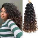 YXCHERISHAIR 8 Packs Curly Crochet Hair GoGo Curl Crochet hair for Women Deep Wave Braiding hair,Synthetic Bohemian Crochet Braid Water Wave Crochet hair Extensions(1B/4/30, 14inch)