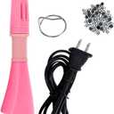 Hotfix Rhinestone Applicator Kit wiht Rhinestones,Professional Iron-on Setter Tool,7-in-1 Hot Fix Wand Crystal Gem Rhinestone Hot fix Kit Tool (Pink)