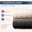 Westinghouse Electric Blanket King Size, Super Cozy Soft Flannel 100"" x 90"" Heated Blanket with 10 Fast Heating Levels & 1-12 Auto-Off, Machine Washable, ETL&FCC Certification, Beige