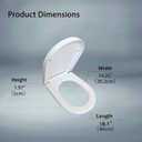 U/D-Shape Toilet Seat Replacement, Ergonomic Soft Close Quiet No Slam, PP Plastic Heavy-Duty Anti-Yellow, Quick Release Easy Install, Fits 18.5 Elongated Toilets MinS028