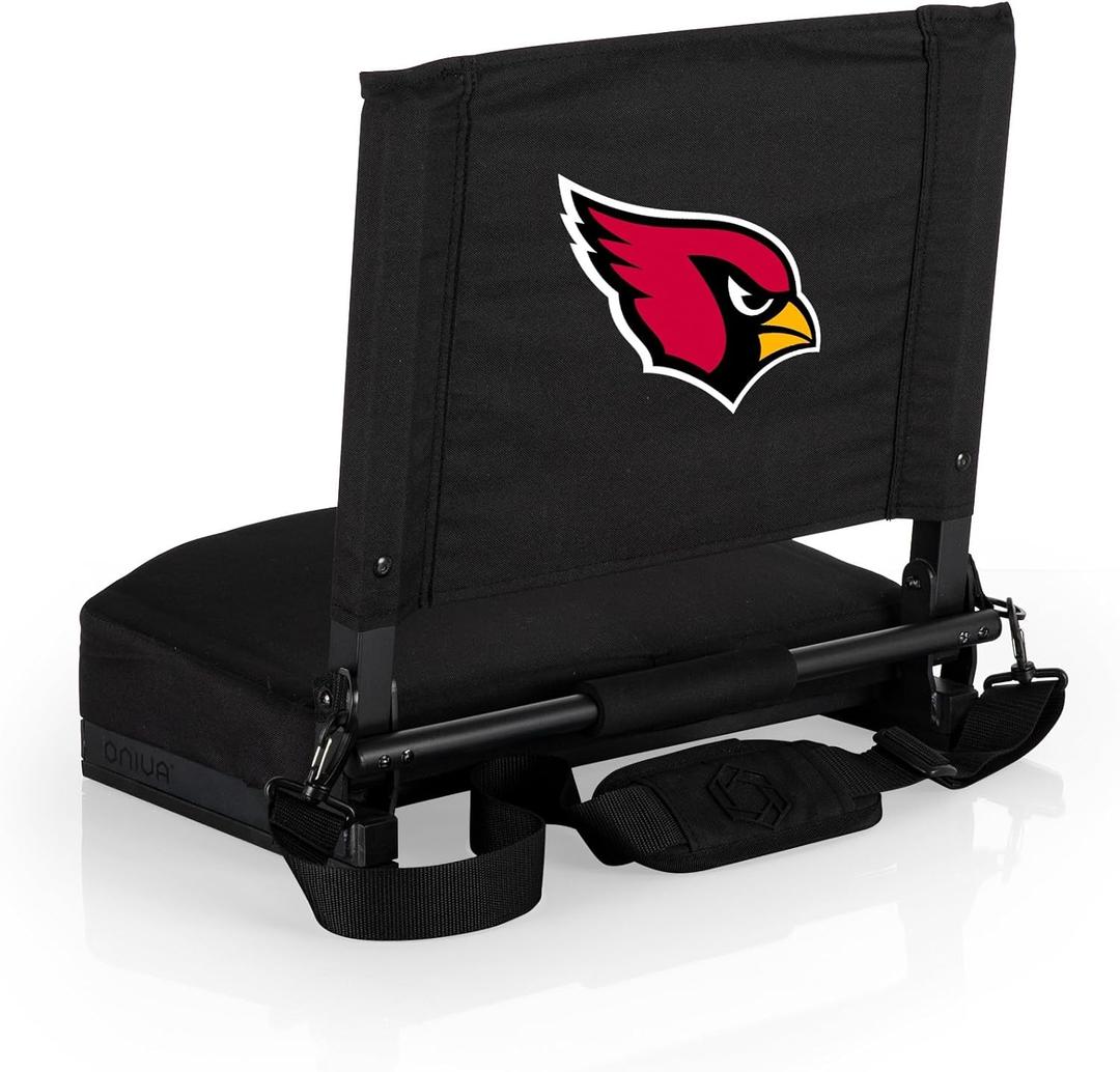 Picnic TIME NFL Unisex-Adult NFL Gridiron Stadium Seat, Lightweight, Portable Folding Chair for Bleachers and Benches (18 x 14 x 17.75, Black)