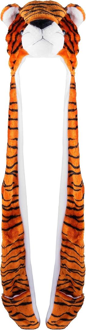 Super Z Outlet Tiger Cute Plush Animal Winter Ski Hat Beanie Aviator Style Winter (Long)