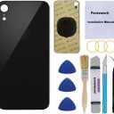 OEM Rear Back Glass Replacement for iPhone XR 6.1 inches with Reparing Toolkit and Pre-Installed Adhesive (Black)