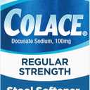 Colace Stool Softener 100 mg, 100 Capsules, Constipation Relief, Docusate Sodium, Gentle Docusate, Stimulant-Free, Regular Strength, #1 Doctor Recommended Stool Softener Brand