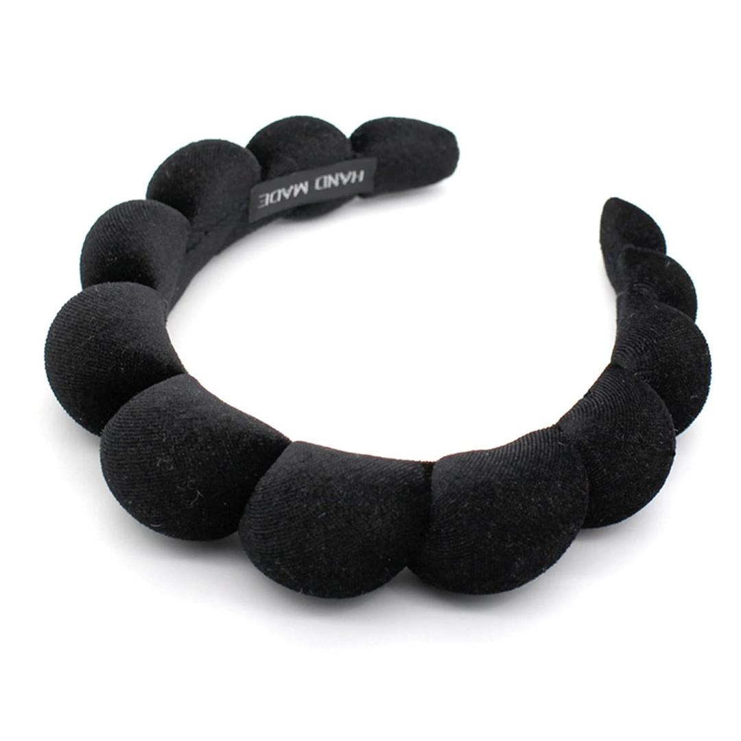 Fashion Headbands for Women Padded Fabric Hair Bands Wide Velvet Non Slip Headband Hair Accessories for Women Girls, Black