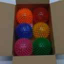 6 Pack 3.5" Light Up Squeaky Dog Toy Balls, Spiky Dog Balls for Small,Medium Large Dogs