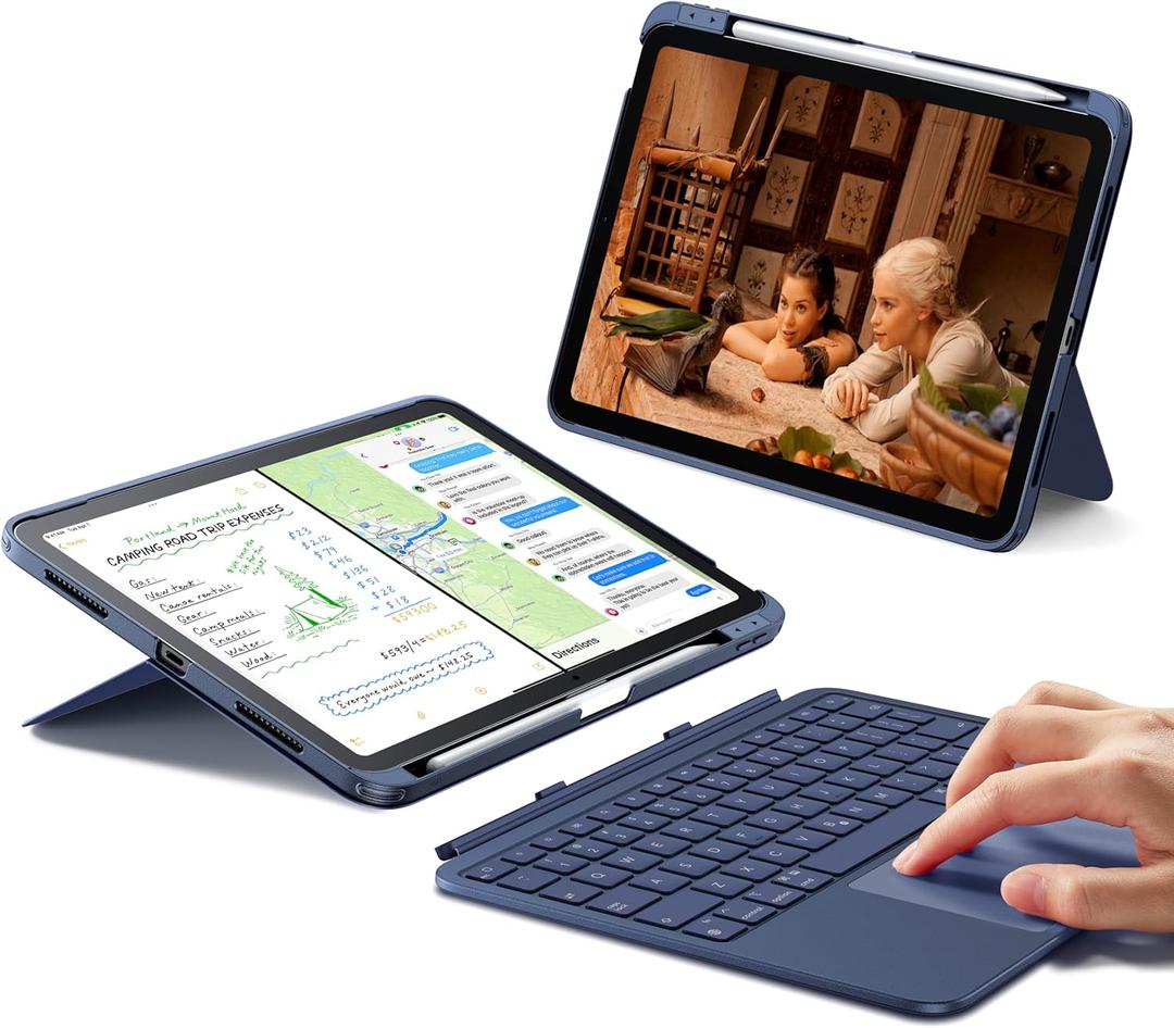 ESR for iPad (A16) 11th/10th Gen Flex Keyboard Case, Ultra-Light Magnetic Detachable Keyboard for iPad 10.9" with Writing/Viewing Modes, Larger Precision Trackpad, Blue