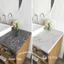 Decotalk 30 x 120 inch Marble Contact Paper Self Adhesive Wallpaper Stick and Peel Grey White Granite Countertop Contact Paper Decorative Wall Paper for Kitchen Backsplash Cabinets Island Furniture