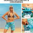 Kanu Surf Women's UPF 50+ Active Swim Board Short, Oceanside Aqua/Blue, 14