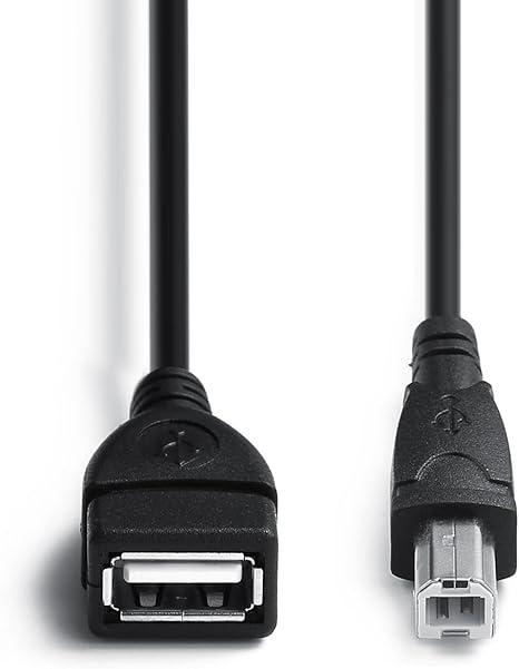 USB 2.0 Cable A Female to USB B Male Cable for Printer Extender Connection Cables USB_A/F-USB_B/M Adapter (USB_A-USB_B Cables Black)