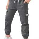 Boys Cargo Pants Kids Stretch Hiking Pants Elastic Waist Lightweight Joggers Size XS