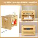 Fullin Upgrade WiFi Router Storage Box Hider, Large Capacity Projector Shelf, Wall Mount or Desktop Cable Management Box, Bamboo Modem Organizer Power Strip Hider Rack Need Assembly