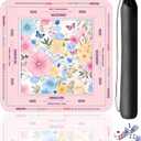 33"33" Mahjong Mat, Anti-Slip Suede Noise-Reducing Mahjong Mat for Table, Soft Foldable Mahjong Table Cloth with Dice & Storage Bag for Poker/Cards/Board Games/Tile Games, Pink Flowers