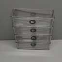 mDesign Small Plastic Office Storage Container Bins with Handles for Organization in Filing Cabinet, Closet Shelf, or Desk Drawers, Organizer for Notes, Pens, Pencils, Ligne Collection, 4 Pack - Clear (10 x 4 x 3 (Pack of 4))