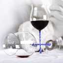 LUXU Wine Glasses(32oz) with Long Blue Stem & Clear Base,Luxury Crystal Red & White Wine Glasses Set of 2, Hand Blown,New World Designed Goblet in Premium Box,Perfect idea for Wine Lovers