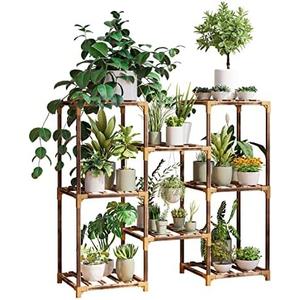 New England Stories Plant Stand Indoor, Outdoor Wood Plant Stands for Multiple Plants, Plant Shelf Ladder Table Plant Pot Stand for Living Room, Patio, Balcony, Plant Gardening Gift
