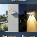 Solar Fence Lights Outdoor ,3000/4500/6000K 13 Mode, 12 Pack Fence Lights Solar Powered with Ultra-Bright Lens IP65 Waterproof,Solar Wall Light for Backyard/Step/Patio/Deck/Stair/Railings(White)