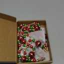 Christmas Tree Garland – Red, Green, Gold, Silver 10-Foot Beaded Holiday Garland with Decorative Striped Acrylic Balls – Festive Xmas Decoration for Mantel, Tree, Stairs, and More