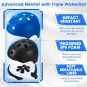 2 x Toddler Kids Bike Helmet Set - Adjustable Cycling Helmet with Knee, Elbow Pads & Wrist Guards Sport Protective Gear Little Kid, Small: 20.1"-21.2"/51-54cm