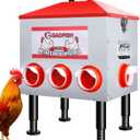 GADFISH 55 lbs65 lbs Large Capacity Automatic Chicken Feeder - 8 Feeding Ports, No Waste Chicken Feeder, Height-Adjustable Legs & Secure Locking Lid for Chickens, Ducks & Poultry
