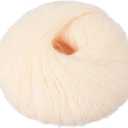 PATIKIL Mohair Yarn, Soft Yarn Faux Mohair Fuzzy Fur Fine Fluffy Yarns Thin for Crocheting Knitting Sweater Scarf Hat Crafts Blanket Rug, Light Beige