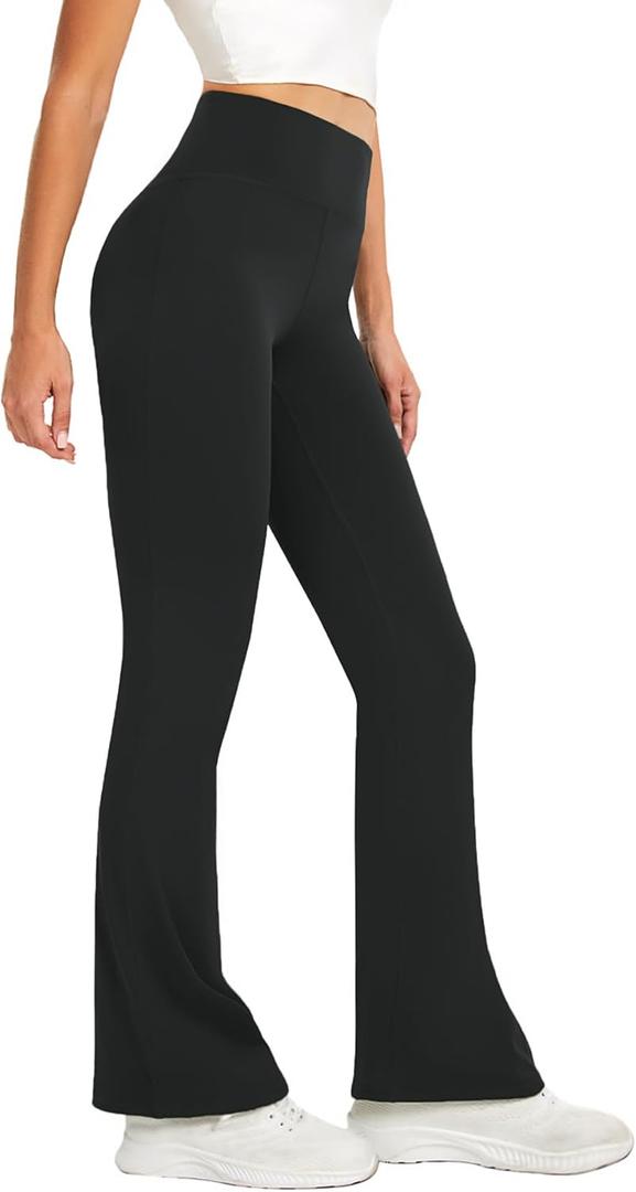 Women's Flare Yoga Pants High Waisted Flared Leggings Bootcut Workout Bell Bottoms Leggings Tummy Control (X-Large, Black)