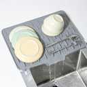 Silicone Dish Drying Mat for Kitchen Counter, Non-Slip Draining Mat Kitchen Drain Mats for Counter, Dish Drying Pad with Drain Lip for Kitchen Undercounter Sink (Gray, 15.7"x12.6")