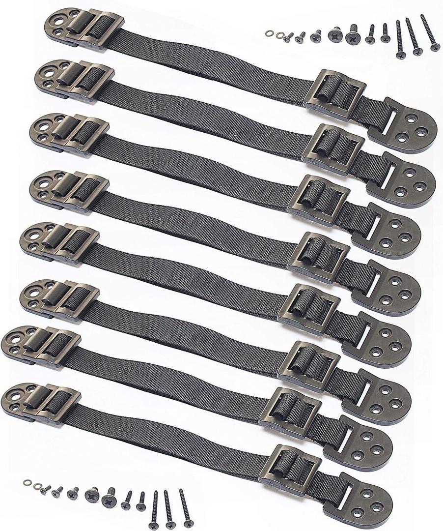 Boxiki kids Furniture Straps - Anti Tip Strap for Baby Proofing & Child Safety - 8 Pack of Adjustable Wall Straps and TV Straps - Fixings to Anchor Shelves & Cabinets (Black)