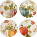 Autumn Harvest 9" Salad/Dessert Plates, Multicolor, Medium, Set of 4