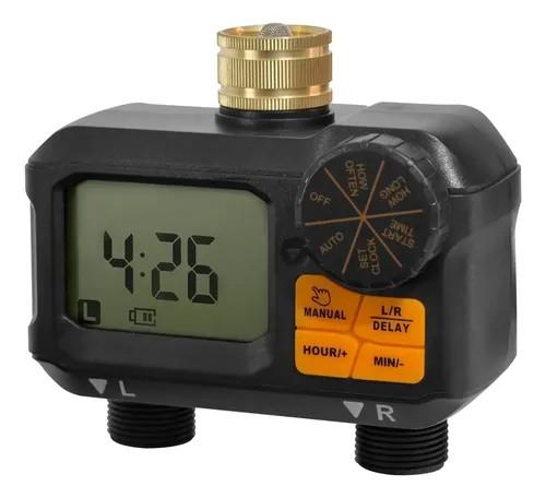 Sprinkler Timer 2 Zone, Programmable Water Hose Timer 2 Outlet for Garden, Outdoor Automatic Irrigation System IPX5 Waterproof with Rain Delay/Manual for Lawn, Yard, Pool