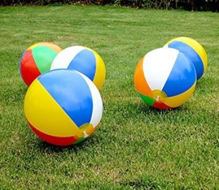 SYZ 5" Beach Balls Bulk - Inflatable Swimming Pool Toys for Kids Birthday Party Supplies Favors Luau Decorations - Blow Up Classic Rainbow Color Beachball Summer Water Games Fun Gifts (5 Pack)