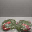 Hotop 12 Set Mini Christmas Wreath for Cabinet Kitchen Windows Decors Bulk with Red Bow Small Artificial Norfolk Farmhouse Wreaths with Berry Pine Cone for Fireplace Front Door Porch Wall Hanging