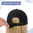 Hat Wigs for Women Baseball Cap with Hair Extensions Short Straight Bob Hairstyle Caps with Hair Attached Adjustable Baseball Cap Wig for Daily Party(12inch)