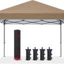 COOSHADE Durable Easy Pop Up Canopy Tent 12x12Ft(Khaki)