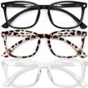 Gaoye Stylish Blue Light Glasses for Woman - Computer Glasses for Blue Light Blocking - Lightweight Frames - 3 pack, Lens Color: Clear