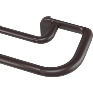 Umbra Twilight Double Curtain Rod Set – Wrap Around Design Ideal for Blackout or Room Darkening Panels, 48 to 88 Inches, Dark Bronze