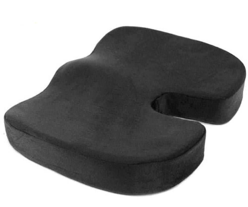 Seat Cushion for Office Chair- 100% Memory Foam, Firm Coccyx Pad - Tailbone, Sciatica, Lower Back Pain Relief - Contoured Posture Corrector for Car, Wheelchair, Computer and Desk Chair