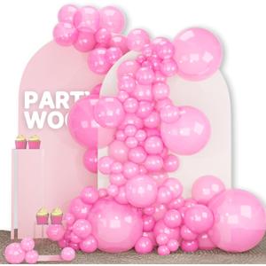 PartyWoo Pearl Pink Balloons 140pcs Different Sizes of 18 12 10 5 Inch Light Pastel Baby Pink Balloon Arch Kit Garland for Girl Baby Shower Princess Gender Reveal Birthday Party Decorations Pink-Z44
