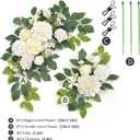 Wedding Decor (Pack of 2) Welcome Sign Flower Backdrop Garland for Ceremony Reception Wall Easel Home Decoration Entryway Faux Outdoor Board Head Table Decor (White)