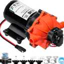 12V Sprayer Pump,Water Pump,7.0GPM,75Psi Diaphragm Pump,5 Chamber Self-Priming Water Pump,Ideal for RV,Marine,Yacht Sprayer and Pressure Washing-1/2 MNPT Connection