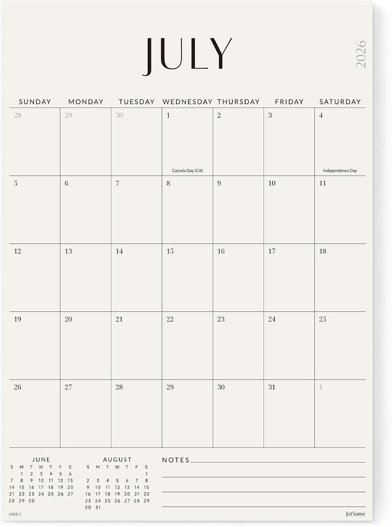 Jotsome Magnetic Calendar for Refrigerator 2026-2027, Monthly Fridge Calendar From Now to June 2027 14x10 inch, Easy Organizing (Vertical)