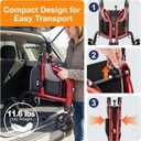 3 Wheel Walkers for Seniors, Narrow Foldable Wheeled Rollator Walker, Lightweight Three Wheels Rolling Walker, 350lbs Capacity, Height Adjustable Rollator for Elderly, Aluminum Alloy