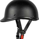 Yesmotor Motorcycle Helmet Half Shell Hawk Style Helmets Compact Lightweight Open Face for Motorcycle Street Bike Cruiser Moped- DOT Approved (Carbon Fiber, X-Large)