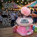 Retro Cotton Candy Machine with 5 Jars (11oz Each) Floss Sugar, 50 Paper Cones, Easy Cleanup Cotton Candy Maker, Durable Retro Design, Makes 20–30 Servings per Jar, BPA & Lead Free