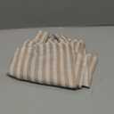 Jinchan Tab Top Linen Kitchen Curtains 24 Inches Striped Tier Curtains Farmhouse Modern Cafe Style Small Window Treatments Airy Light Filtering Rod Pocket for Living Room Bathroom 2 Panels Tan