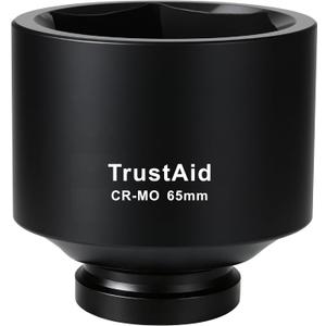 TurstAid 3/4 Inch Drive Impact Socket 65mm, Heavy Duty Cr-Mo Deep Impact Sockt, 6-Point Design, Metric