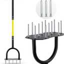 Jardineer Lawn Aerator Spike Tool, Updated 36" Metal Grass Aerator with Longer Spikes, Pre-Assembled Manual Yard Aerator for Lawn Aeration, Soil Aerating